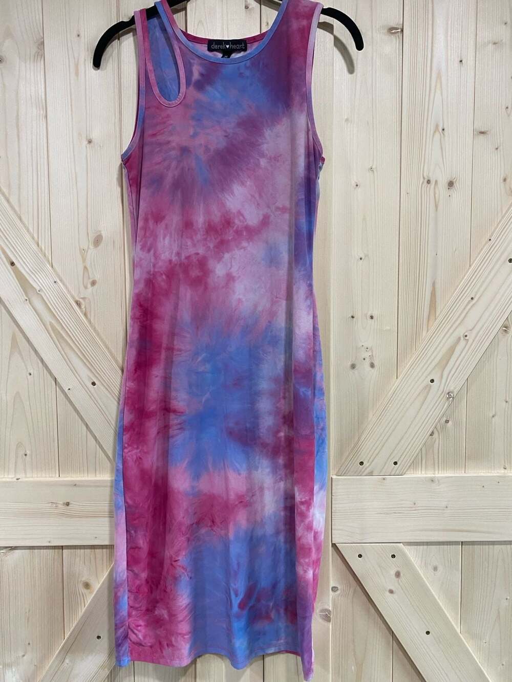 Derek Heart Tie Dye Sleeveless Dress Size M Pink Blue
